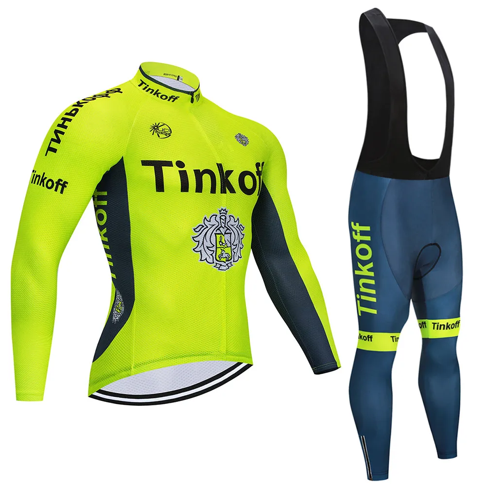 Cycling set Tinkoff, комплект из Джерси с длинным рукавом для велоспорта, Летний Дышащий комбинезон, ropa ciclismo, одежда для велоспорта, MTB велосипеда, мужская одежда - Цвет: Cycling set