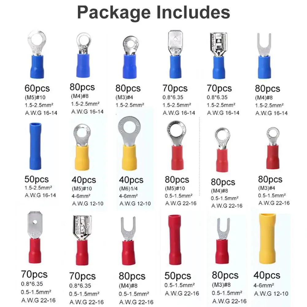 Обжимные клеммы с чехлом 1200 шт.|Перемычки| |