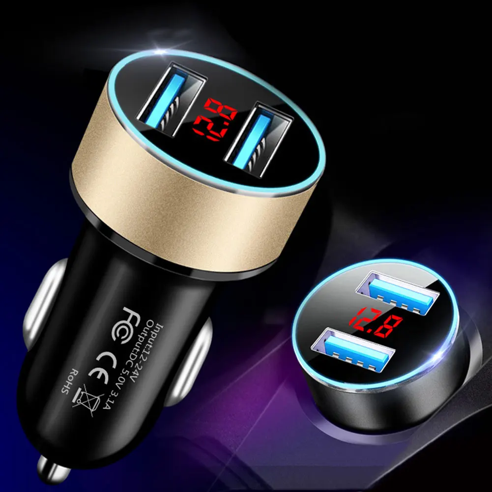 

3.1A USB Car Charger Quick Charge Dual Ports Type C Mobile Phone PD 60W Fast Charging Adapter For iPhone Huawei Xiaomi Samsung