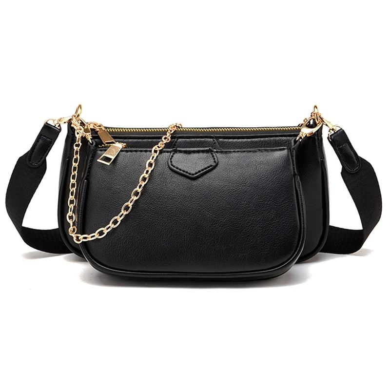 

3 Bag/Sets Women Evening Tote Bags Wallet Handbags Women PU Leather Fashion 2 PCS Shoulder Crossbody Bag and Round Coin Purse