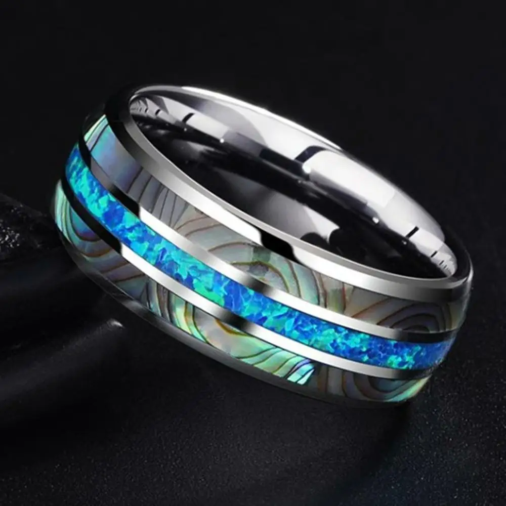 8 мм модное роскошное кольцо из карбида вольфрама нержавеющей стали с деревянной