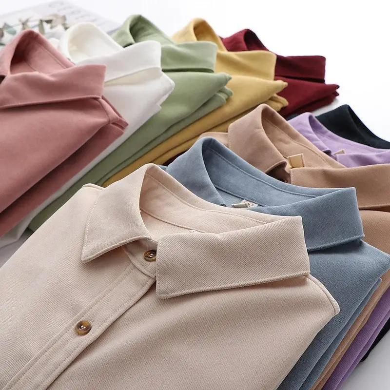 

XEJ Corduroy Shirt for Women Clothes for Women 2022 Fall Spring Office Clothes Elegant Blouse Tunic Women Camisa Blanca Mujer