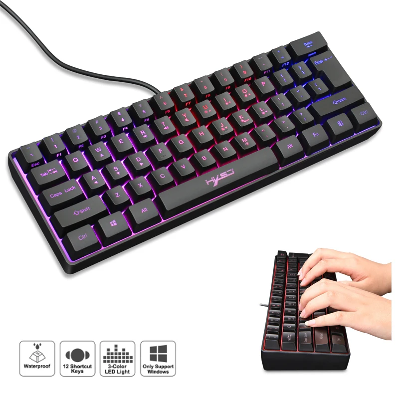 Игровая клавиатура Проводная игровая Мышь комплект 61 Ключ с цветовой моделью RGB