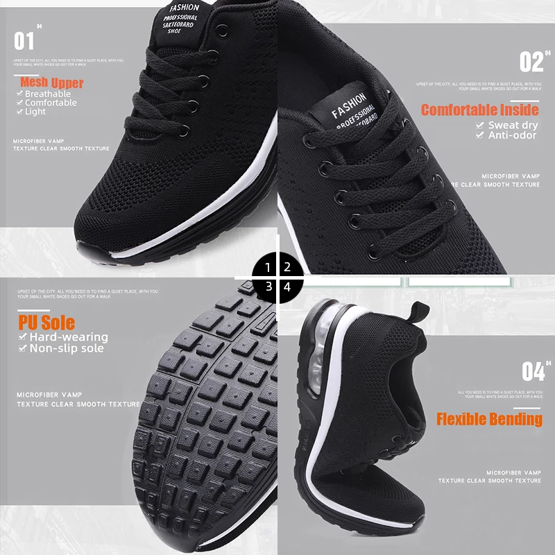 

Air Cushion Sports Shoes Unisex Fashion Running Men Sneakers Comfortable Breathable Mesh Casual Shoes Zapatos De Hombre