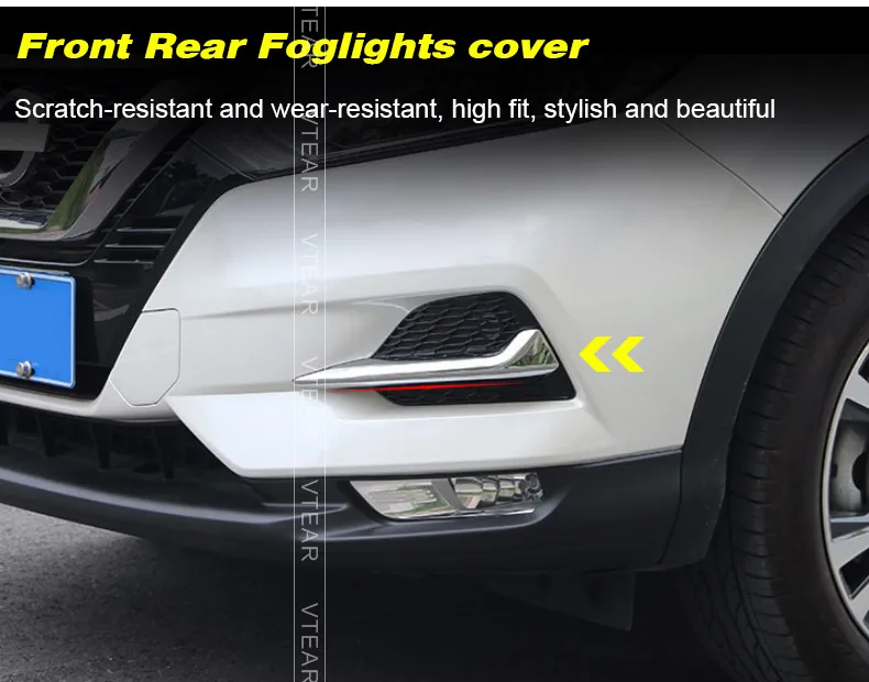Vtear для ниссан кашкай j11 Nissan Qashqai j11 Dualis Противотуманные фары Крышка передний задний корпус внешний Хромированный украшение автомобиля-Стайлинг Аксессуары