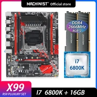 machinist x99 motherboard lga 2011 3 set kit intel core i7 6800k cpu processor ddr4 16gb28gb 2666mhz ram memory x99 rs9