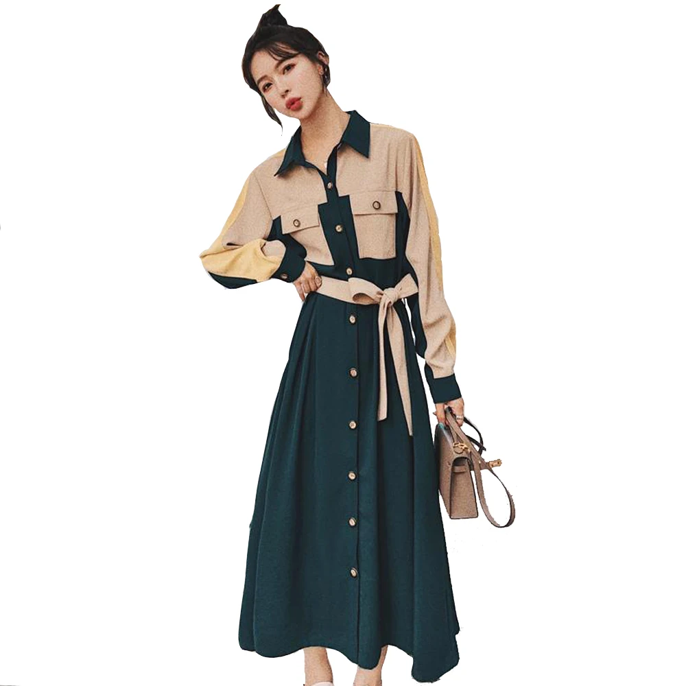 

FairyShely Vintage Velvet Long Dress 2020 Women Autumn Winter Warm Long Sleeve Maxi Dress Korean Elegant Office Lady Dresses