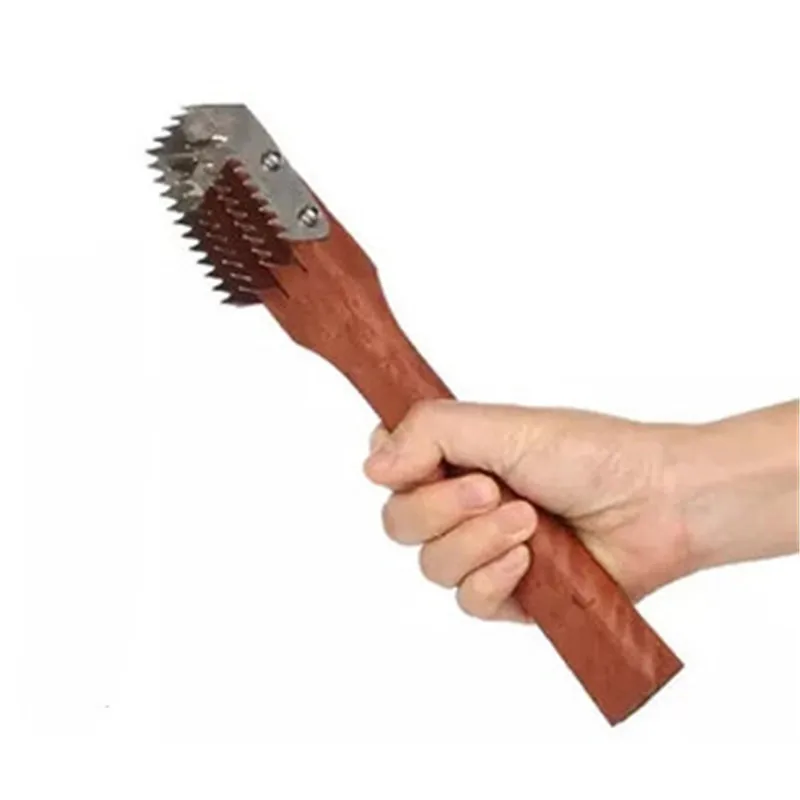 

Wooden wood handle Fish Skin Brush Fast Remove Fish Scale Scraper Planer cut Fish Scaler Fishing Knife Clean Kitchen Accessorie