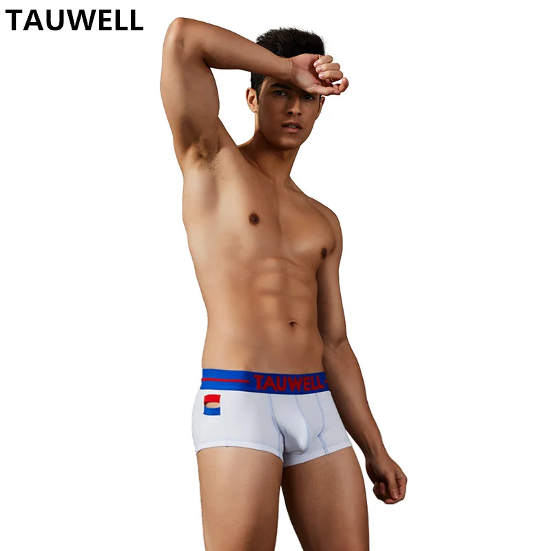 TAUWELL Men's Underwear Boyshort Trend Cotton Breathable Fashion U-pouch Bag Push Up Sexy Youth Personality Boxers | Мужская одежда