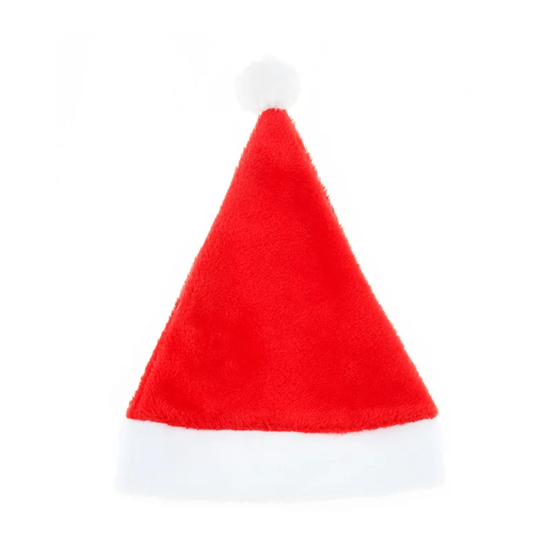 

1 Piece Christmas Hats Red Color Non-Illuminated New Year Decoration Cloth Material Santa Clause Navidad Caps Festival