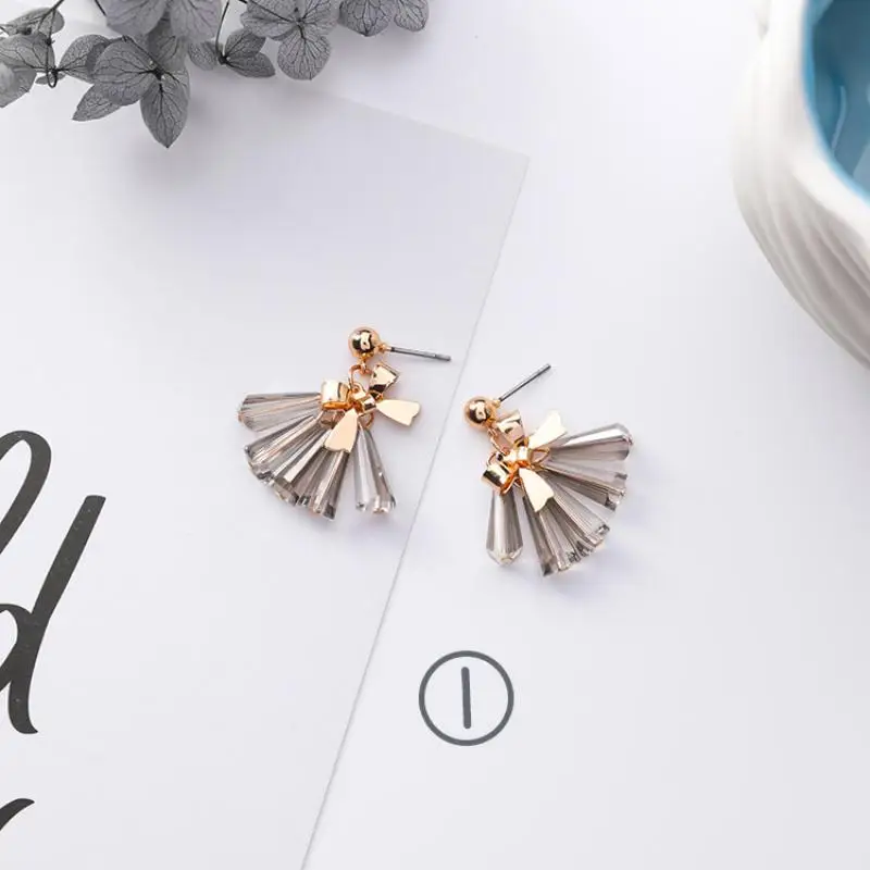

Multiple Styles Earrings Fashion Grey Series Korean Sweet Earring For Women Trendy Tassel Long Ear Rings Geometric Sweet Jewelry