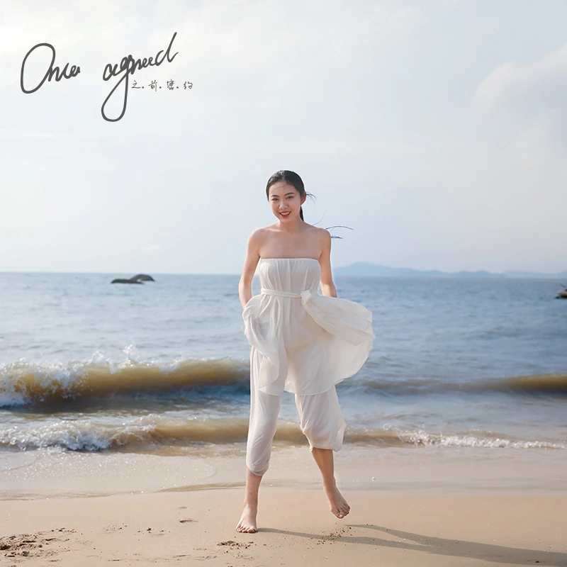 2019 пляжные платья без бретелек цельные брюки женские темпераментные тонкие с