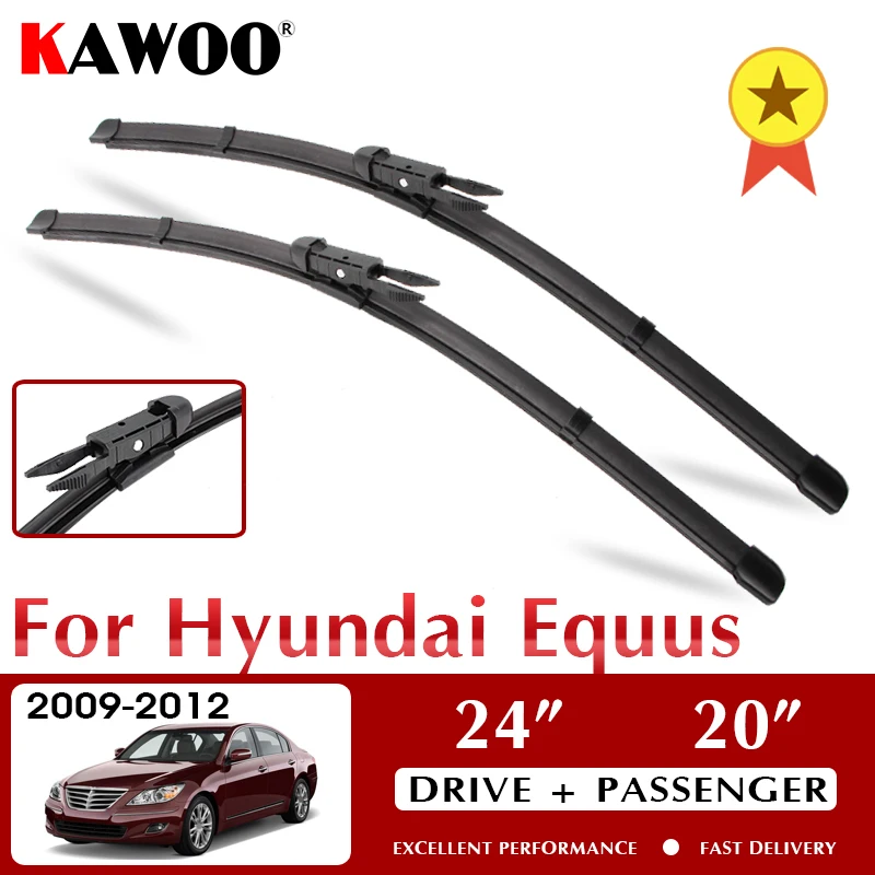 

KAWOO Wiper Front Car Wiper Blades For Hyundai EQUUS 2009-2012 Windshield Windscreen Front Window Accessories 24"+20" LHD RHD