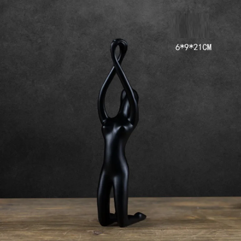 

ABSTRACT YOGA GIRL STATUE FEMALE CHARACTERS SCULPTURE CREATIVE RESIN ART&CRAFT LIVING ROOM DECORATION L3152