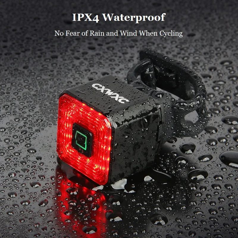 CXWXC Велосипедный автоматический датчик торможения задний свет Road Bike Smart Safety Taillight MTB Night Cycling USB Charge Intelligent Flash Lamp.