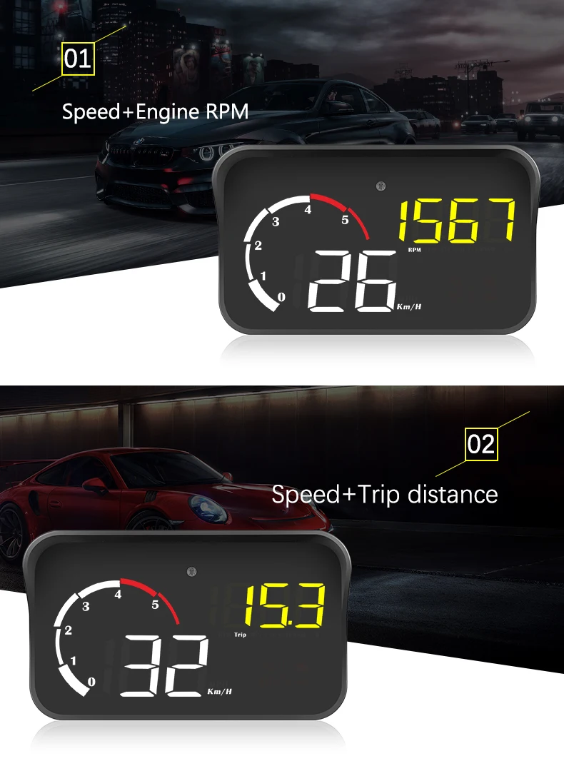 GEYIREN 5,5 ''OBDII Автомобильный HUD OBD2 порт дисплей на лобовое стекло M10 Спидометр проектор Авто hud Дисплей на лобовое стекло a100 hud