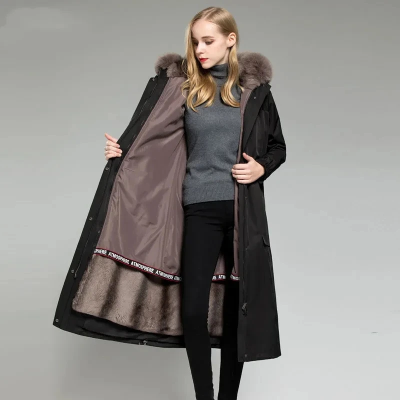 Женские зимние парки 2022 женское меховое пальто Премиум-Качества плотное со