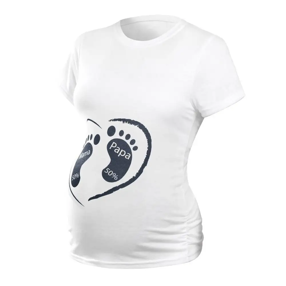 

Pregnant women short-sleeved cartoon print small ankle shirt T-shirt pregnant women clothes high pregnancy