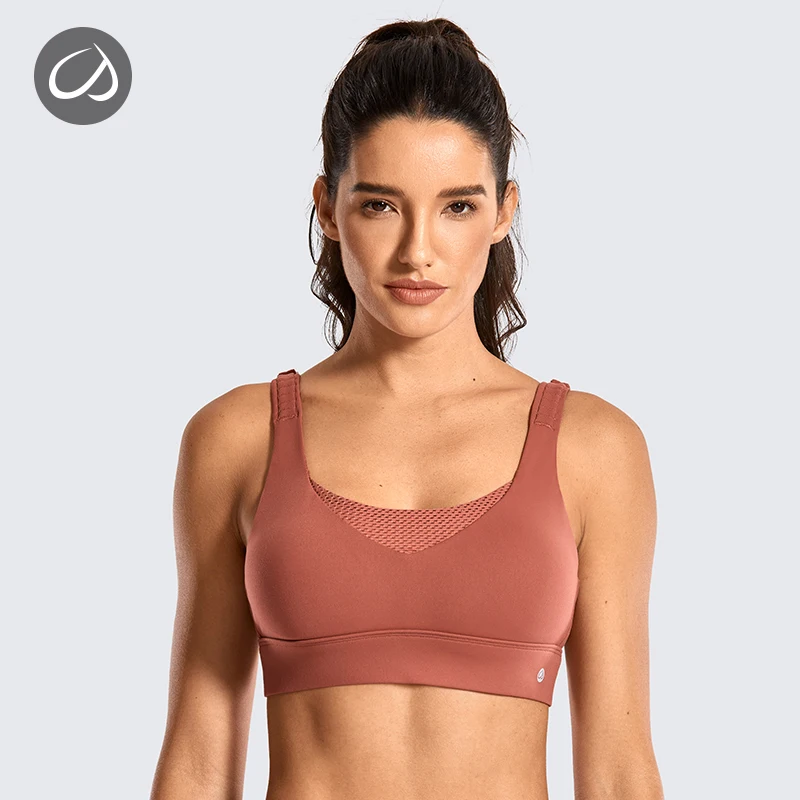 CRZ YOGA women's High Impact Wirefree мягкий тренировочный бюстгальтер с конвертируемый ремешок