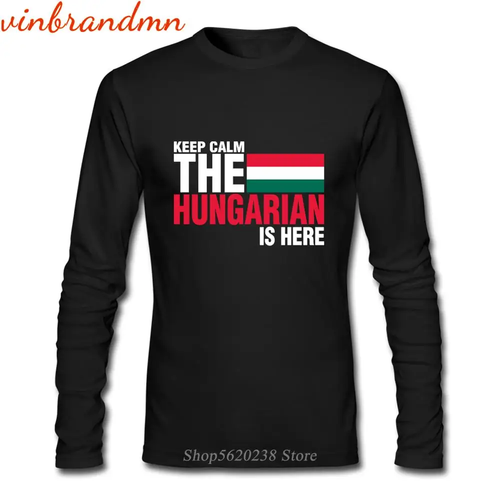 Мужская футболка с длинным рукавом Keep Calm Fear The Hungarian Is Here модная принтом