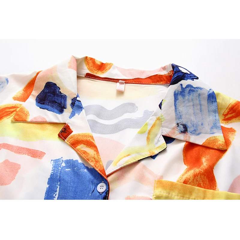 Женская шифоновая блузка Повседневная Свободная рубашка с отложным воротником в