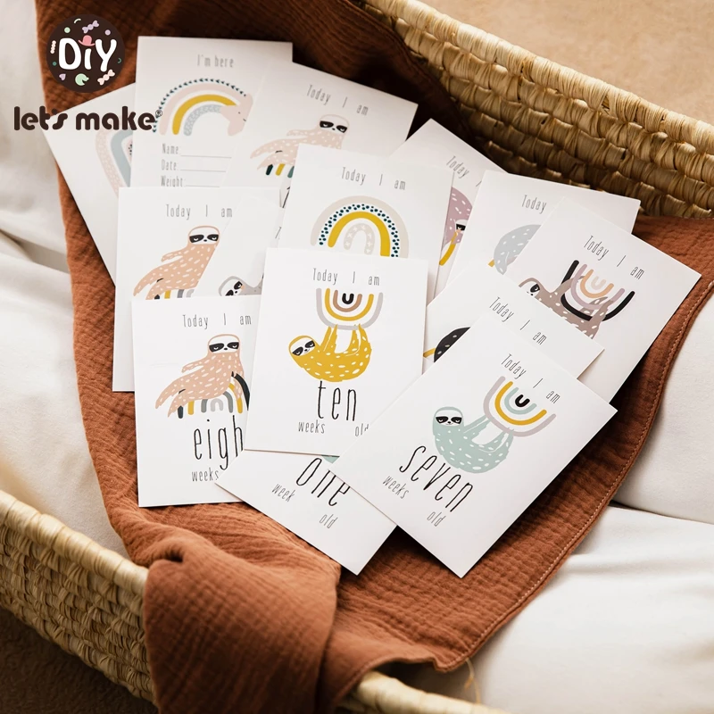 Let's Make 1set Baby Milestone Block Baby Photography Milestone Memorial Monthly Newborn Commemorative Card Number Photo