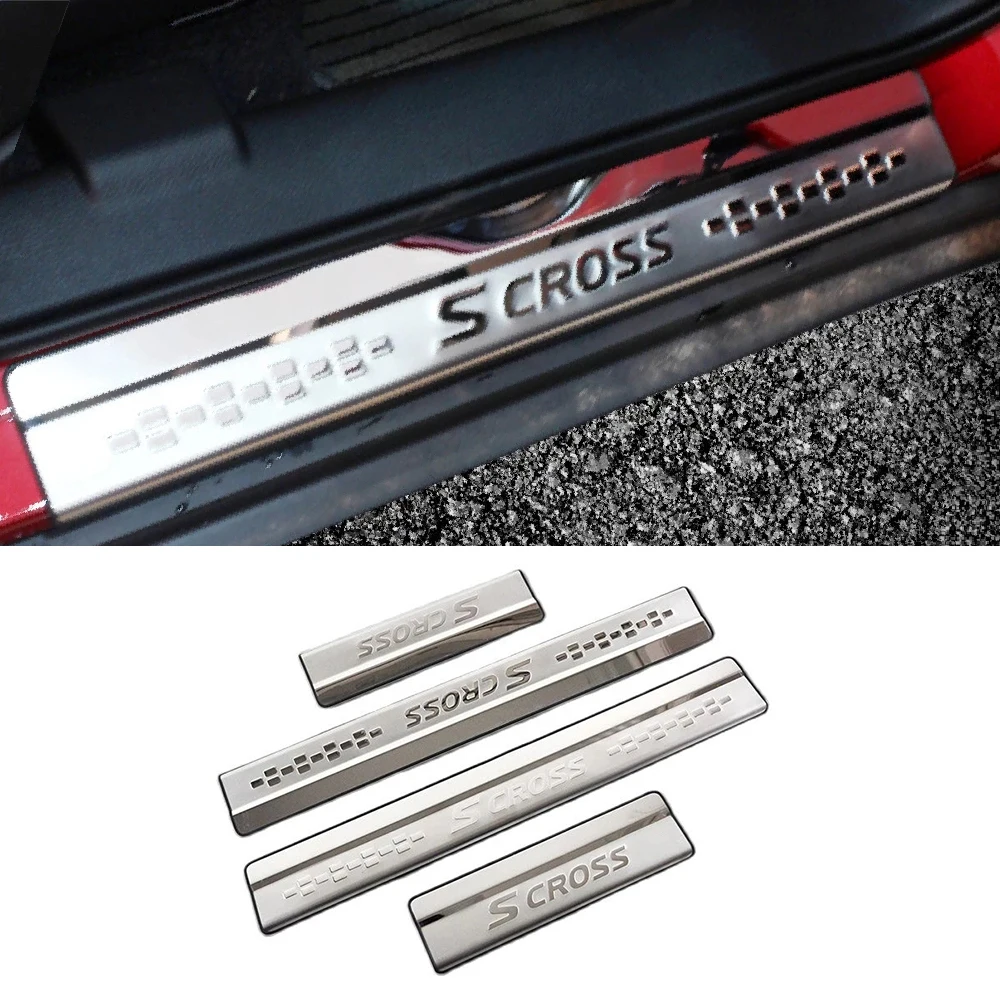 

For Suzuki SX4 S-cross Crossover 2014-2021 Accessories Stainless Steel Interior Door Sill Scuff Plate Welcome Pedal Car Styling