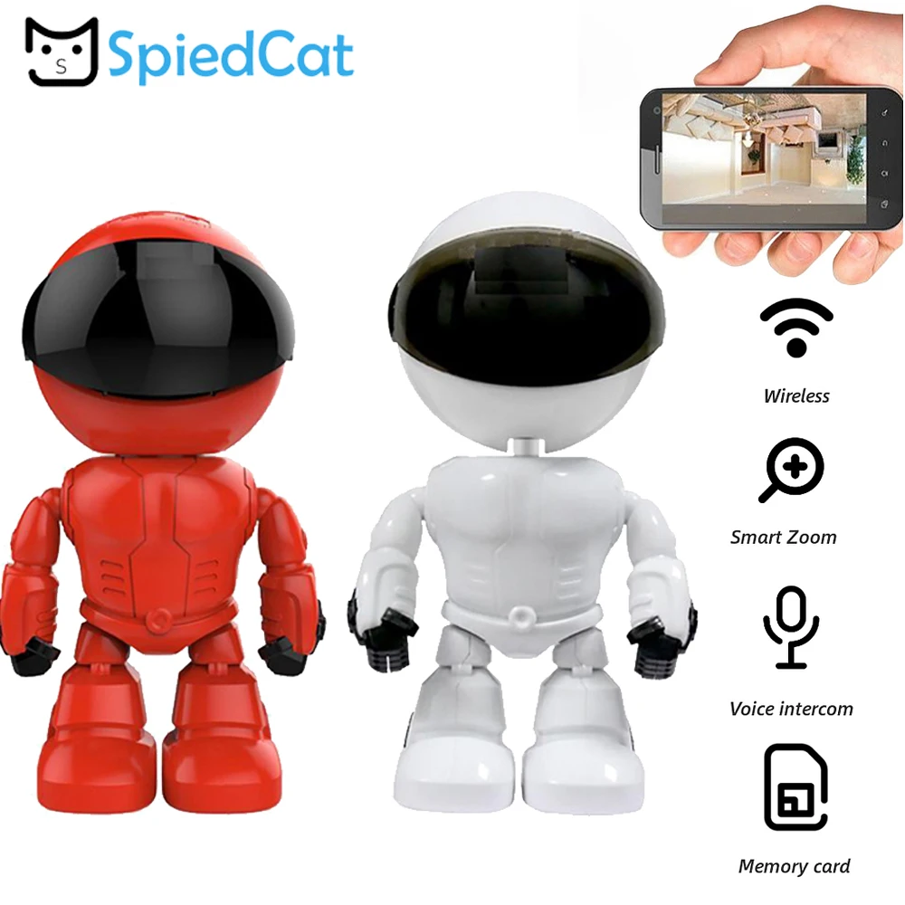 HD Wi Fi робот IP P2P мини камера панорамирование наклон безопасность ночное видение