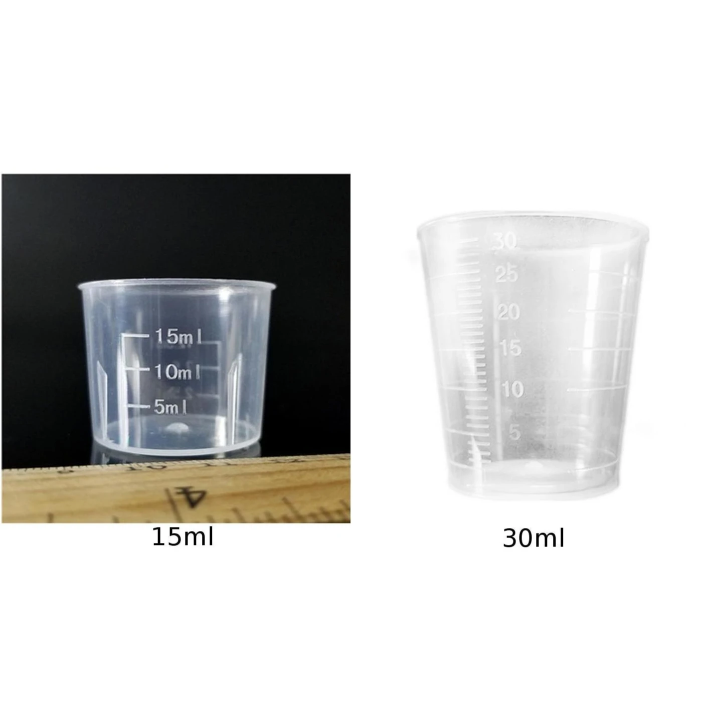 

10Pcs 15/30ml Clear Plastic Measuring Cup Graduated Measure Beaker W/ Scale 2019