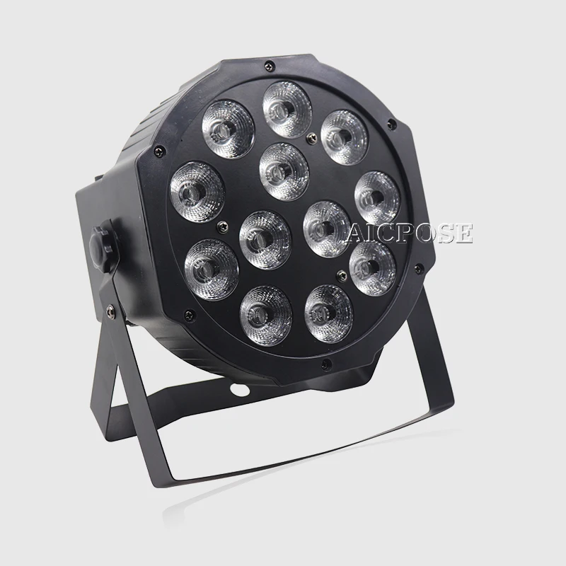 

10Pcs/lots 12x12W 6 in1 RGBWA UV Led Par Lights Flat Par Led With dmx512 Control Wall Washer Lighting Wedding Party Stage Light