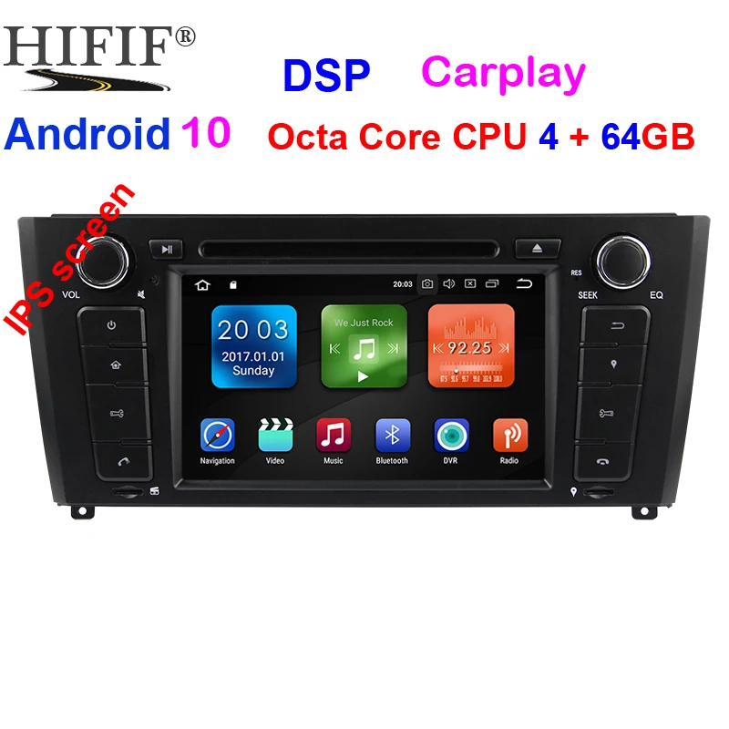Автомагнитола IPS DSP 4 Гб ОЗУ 64 Восьмиядерный процессор 1 Din Android 10 DVD для BMW E87 серии E88