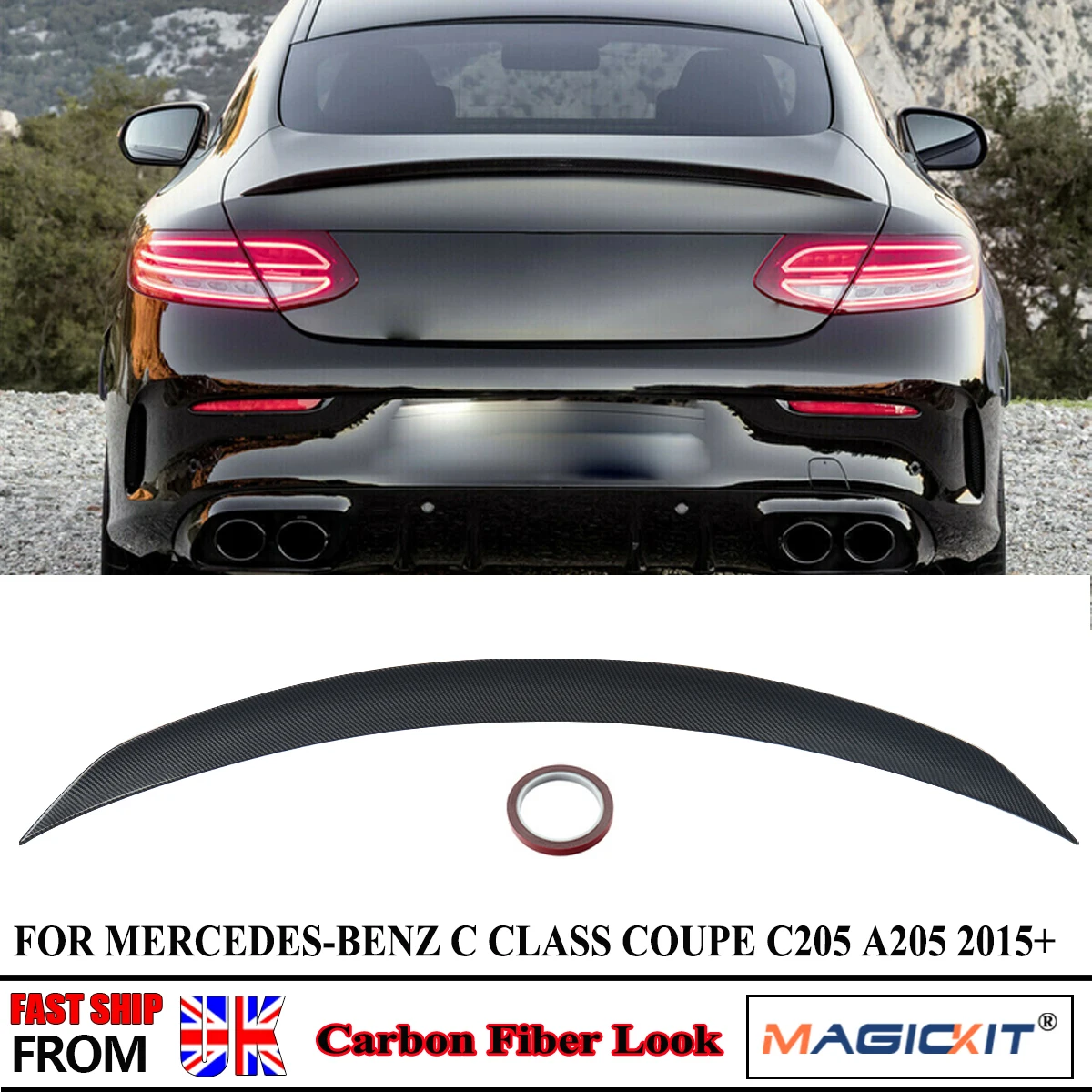 

Спойлер MagicKit для багажника Benz C W205 Coupe AMG 2015 +