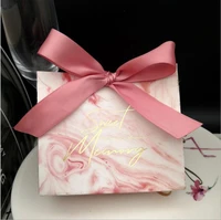 25pcs pink marble lines candy bag box for event party supplieswedding favors gift boxes and little jewelry packing decoration