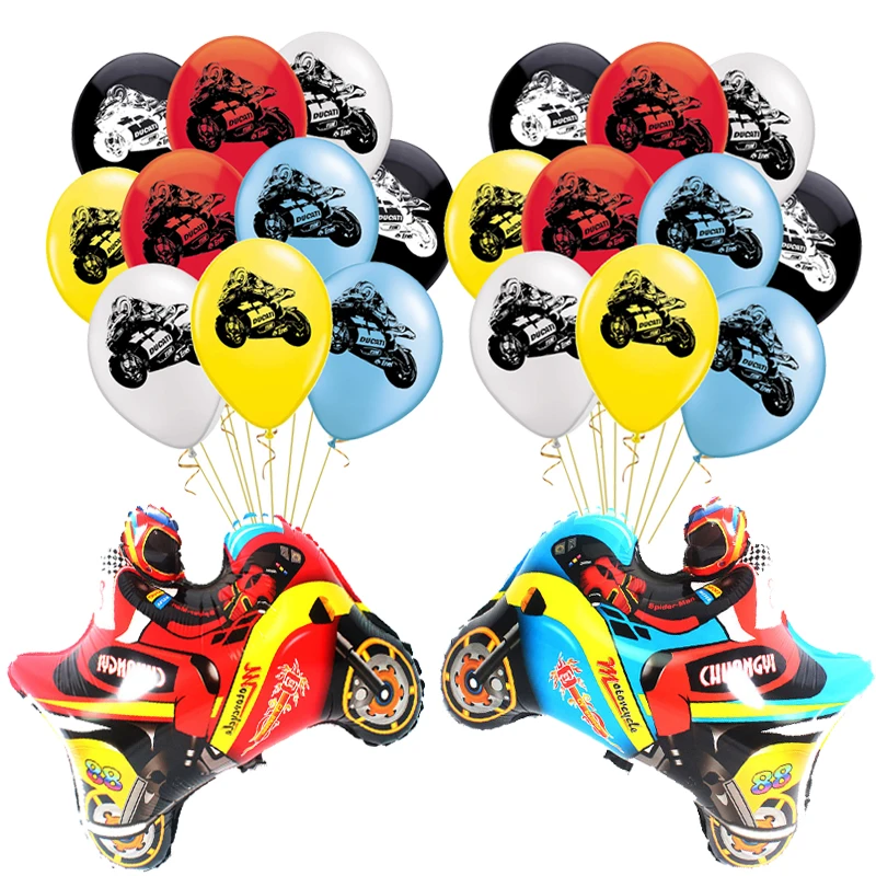 11 шт./лот гоночных автомобилей Фольга воздушных шаров из латекса красные синие