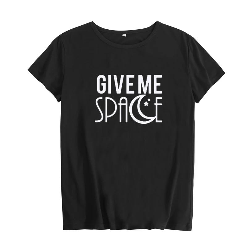Give Me Space T-shirt Fashion Tumblr Geek Moon Stars Graphic Tees Women Tops Punk Harajuku Hipster t shirt | Женская одежда