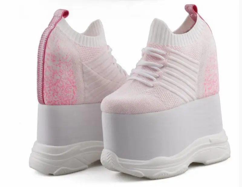 Женские кроссовки на платформе Cyabmoz дышащие увеличивающие рост высоком каблуке |