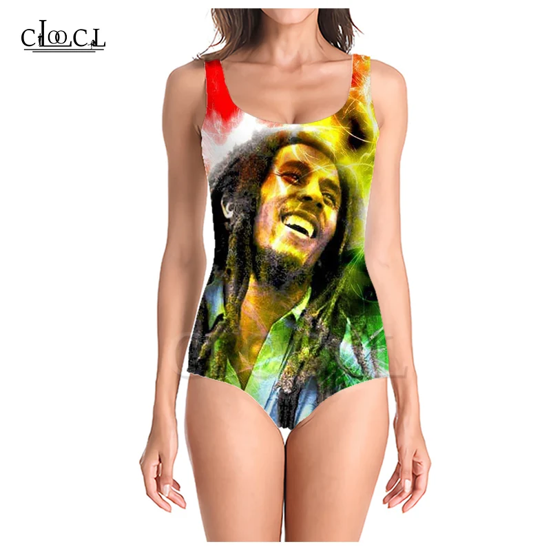 CLOOCL певица регги создатель Боб Марли 3D печать без рукавов сексуальный цельный