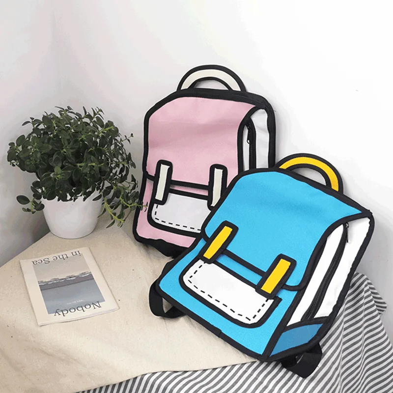 Брендовый дизайн женский рюкзак 3D стиль рисунок мультяшная Задняя сумка