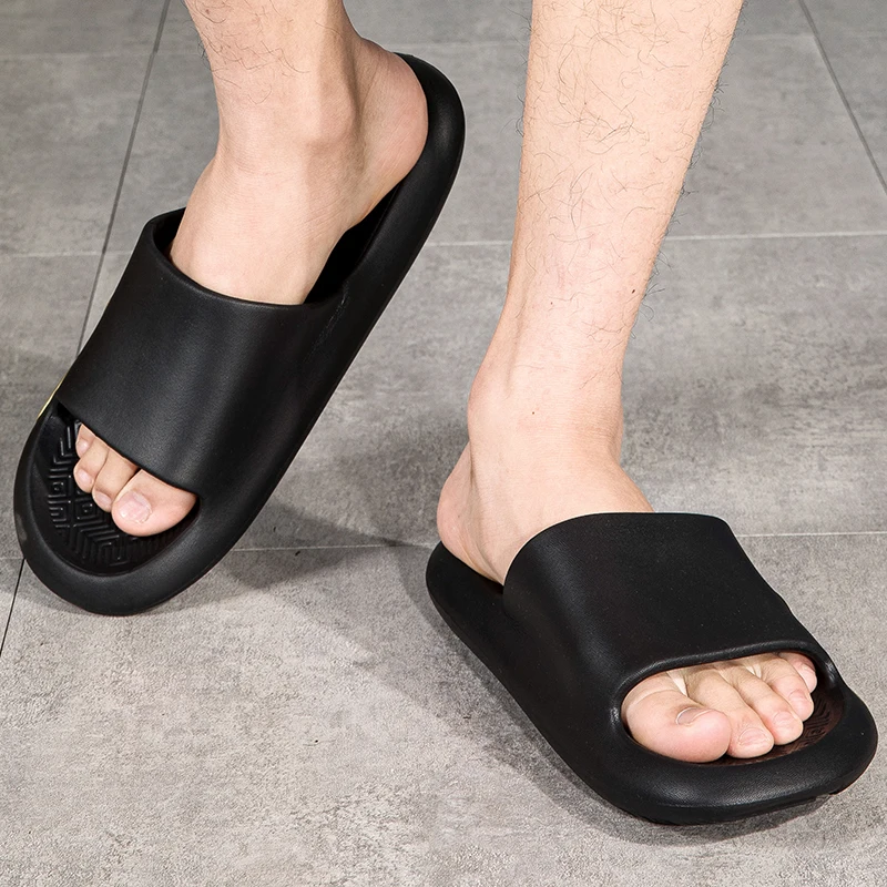 

Men's Soft Slides EVA Light-Weight Anti-Slip Home Slippers Summer Anti-Odor House Shoes for Male