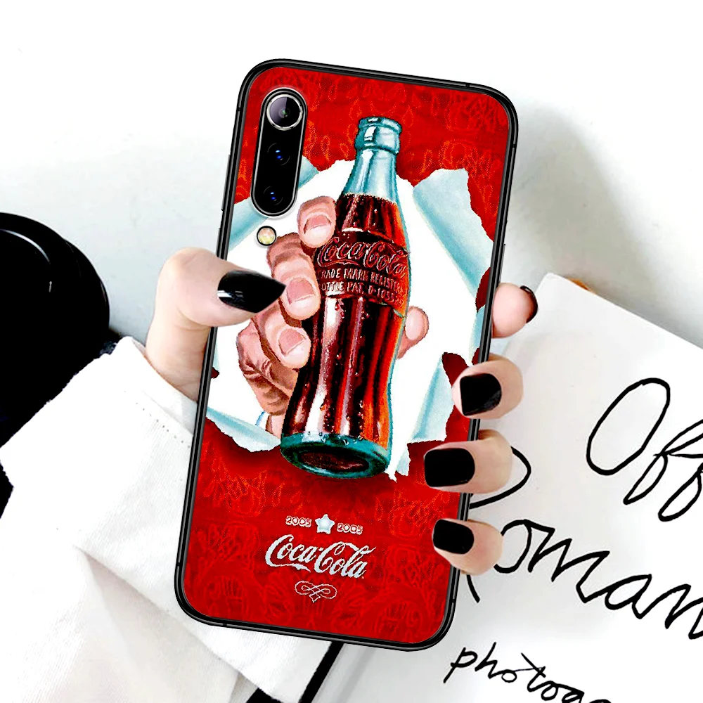 

Soda Cola Phone Case For Xiaomi Mi Note 10 A3 9 MAX 3 A2 8 9 Lite Pro Ultra black Waterproof Tpu Prime Soft Etui Trend Back 3D