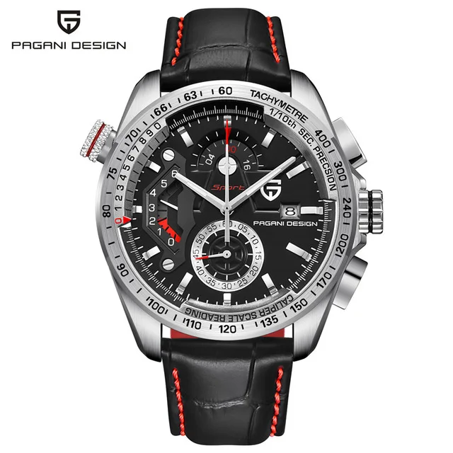 PAGANI Дизайн Топ люксовый бренд спортивный хронограф мужские часы Reloj Hombre водонепроницаемые кварцевые часы Relogios Masculino - Цвет: L-Blck