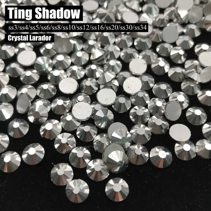 Crystal Labrador Ментальный фиолетовый розовый Золотой Гематит Лабрадор Aurum Jet Rainbow ментальные плоские стеклянные кристаллы, стразы - Цвет: Crystal Labrador