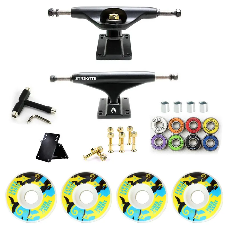 

New 5in Skateboard Trucks Combo Set 5230mm Wheels Aluminum Magnesium Alloy Professional Bridge Skate Board Bracket