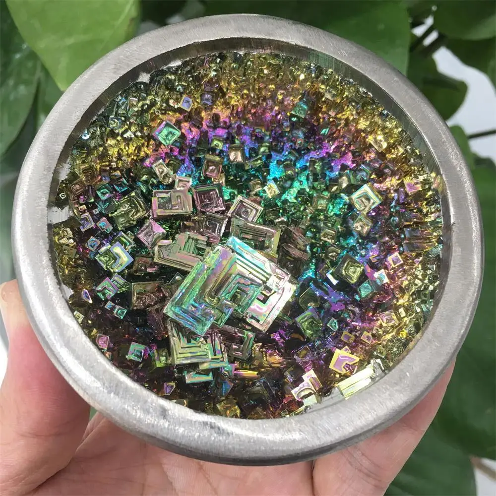 Bismuth Crystal Bismuth Metal Crystal Rainbow Bright Metal Bowl Mineral Specimen Original Natural Art Artwork Decorative Items