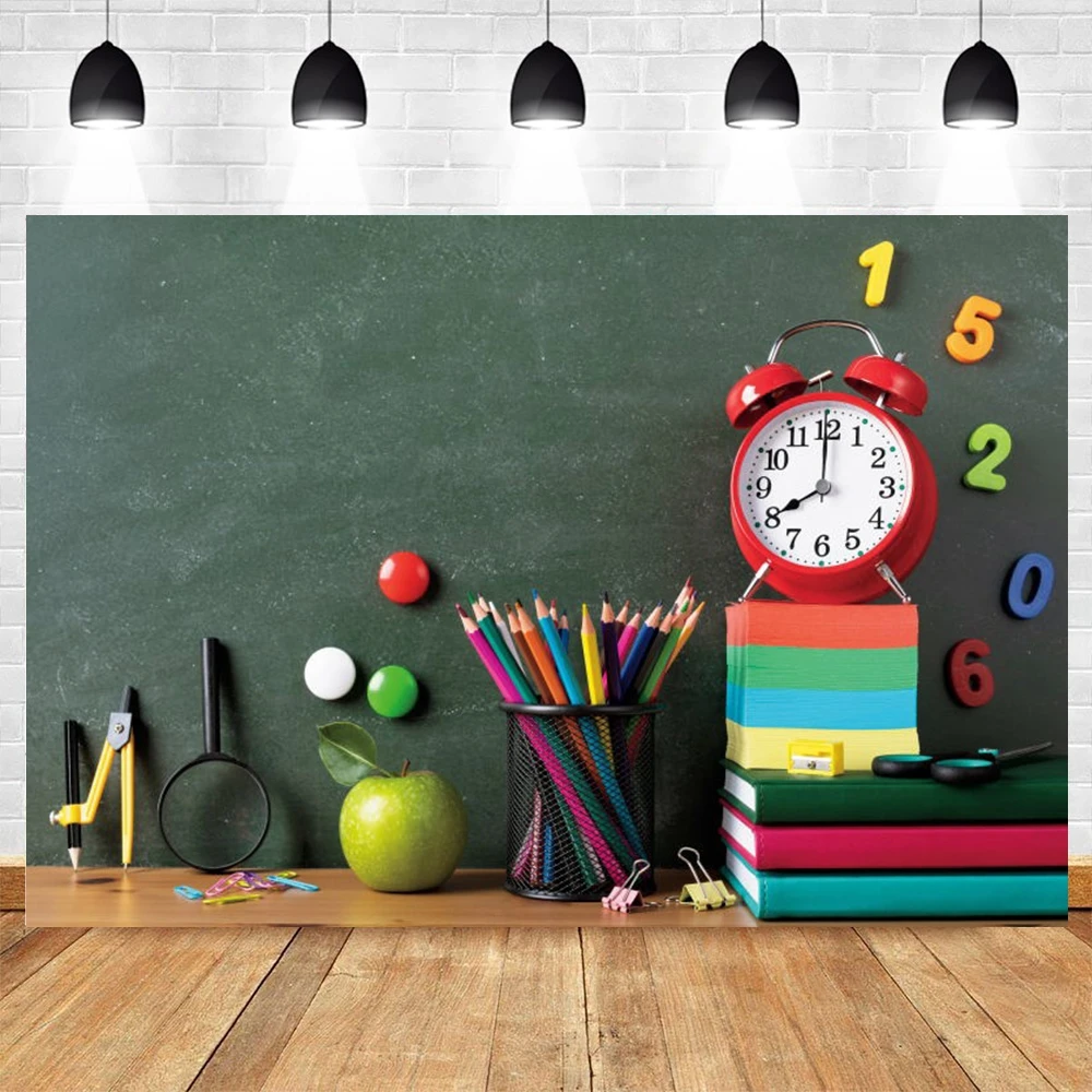 

Children Baby Back To School Backdrop Black Blackboard Pencil Vinyl Graduation Photography Background For Photo Studio Photocall