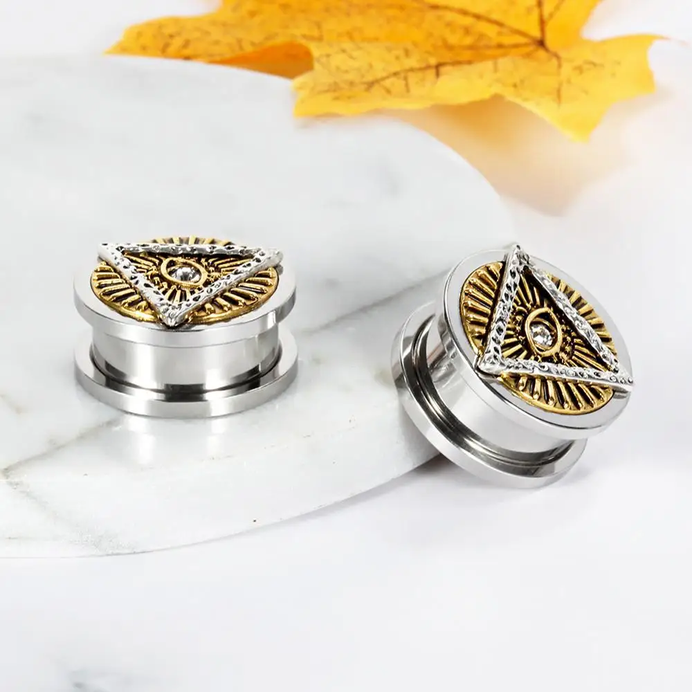 Большая распродажа винтажных туннелей для прокола ушей из нержавеющей стали 316L, расширители ювелирных изделий для тела, фабричный выход, пара продается.