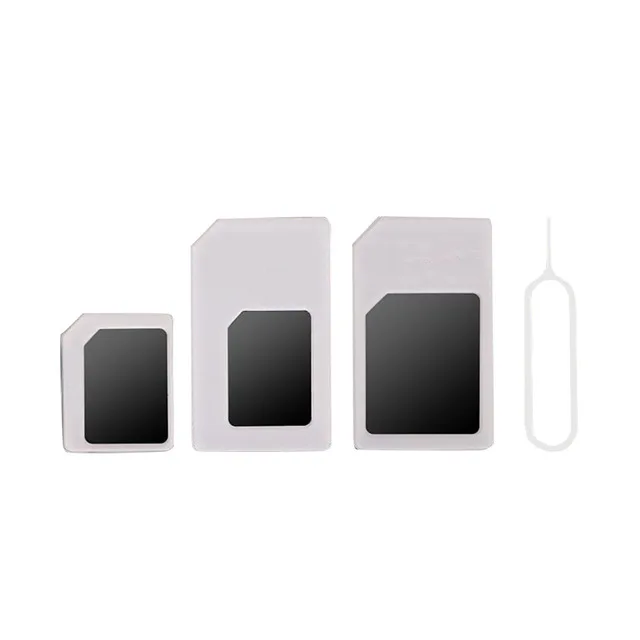 White Адаптер для Nano sim-карты 4 в 1, адаптер для micro SIM с ключом для извлечения, розничная посылка для iPhone 5/5S/6/6 S/samsung - Цвет: White