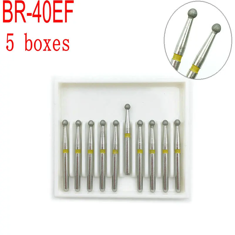 50 шт. стоматологических алмазных боров (зернистость желтый/Экстра тонкий