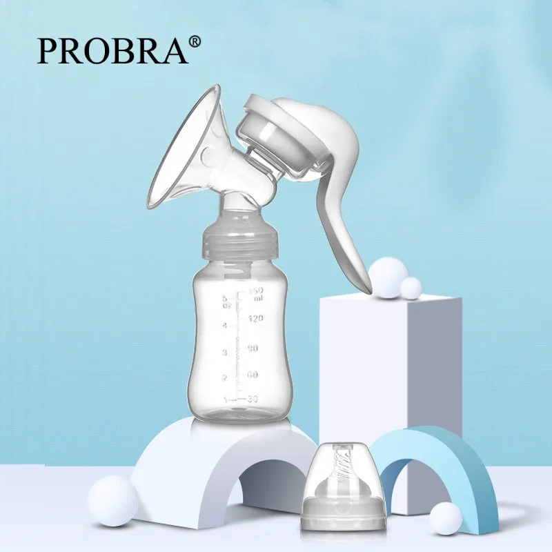 PROBRA пищевой полипропиленовый ручной молокоотсос мощный детский ниппель всасывания 150 мл Питание Молоко бутылки молокоотсосы бутылка сосание баб