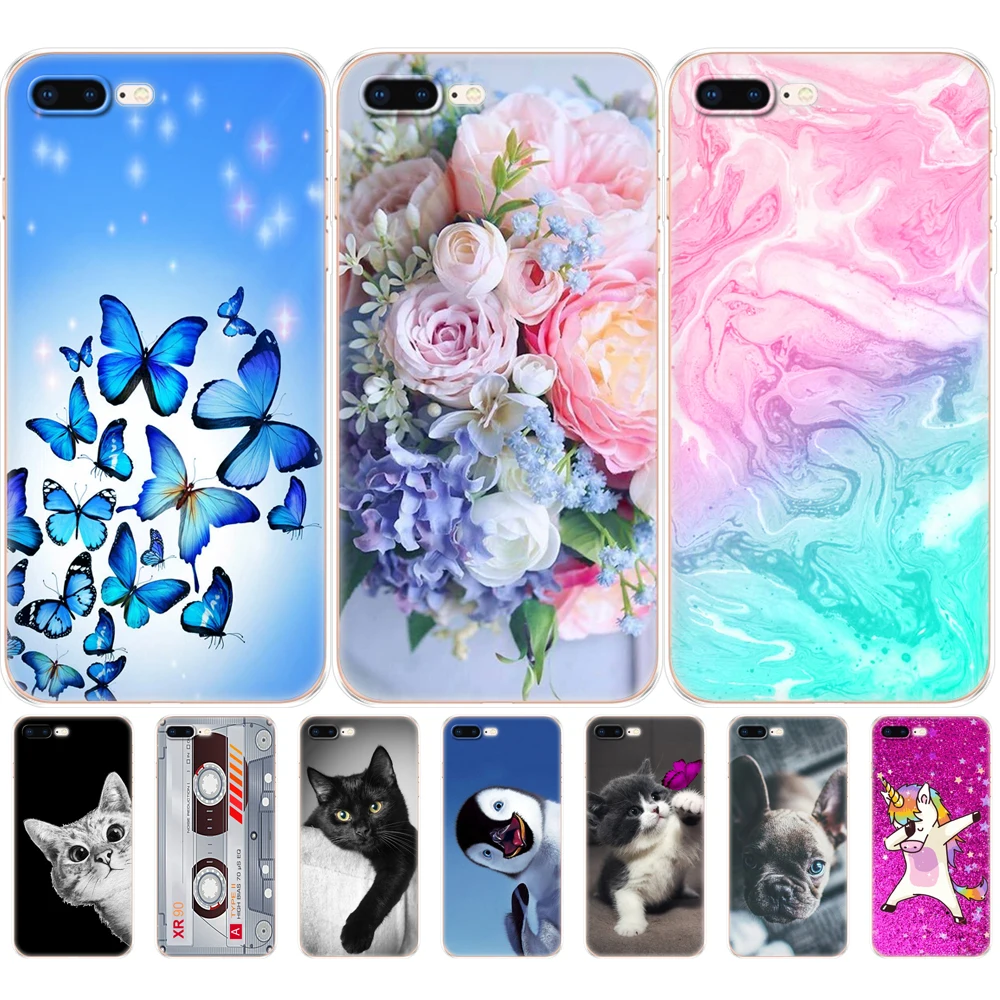Силиконовый чехол для iphone 7 8 из мягкого ТПУ Apple iPhone plus сумка etui bumper paiting|Бамперы| |